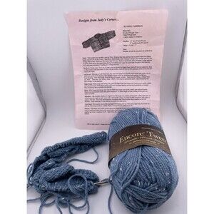 Plymouth Yarn Co Encore Tweed Blue Color W515 Lot 49209 Needles Pattern